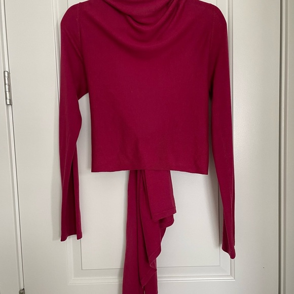 Garnet Hill Sweater|Cardigan Open Front Wrap Tie at Waist SilkCottonBlend Size S - Picture 5 of 9